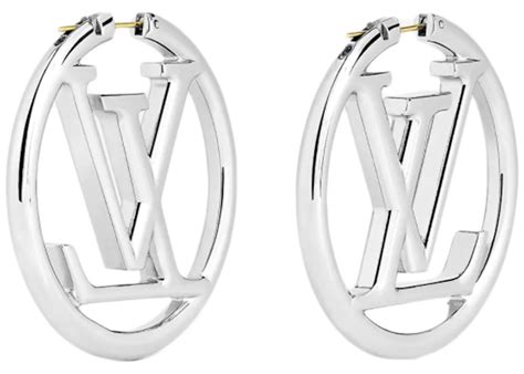 louis vuitton hoop earrings silver|Louis Vuitton monogram earrings.